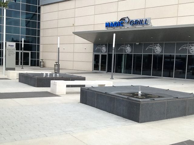 Site furnishings, benches, Amway Arena, Orlando, FL