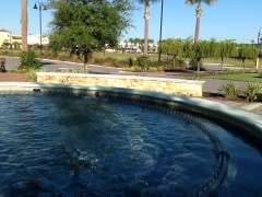 Seat and fountain wall cap at Port Orange Pavillion