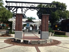 Fountain wall and wall cap along with column base and caps. Downtown Streetscape.  Winter Garden, FL