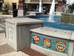 Fountain wall and wall cap along with column base and caps. Downtown Streetscape.  Winter Garden, FL